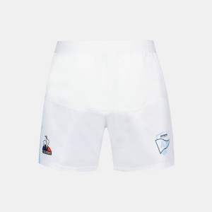White Men's Le Coq Sportif Aviron Bayonnais Shorts | SG224941 | Singapore